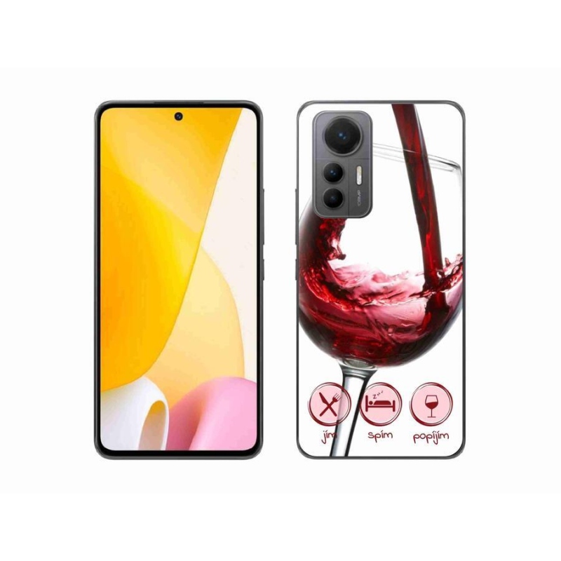 Gél tok mmCase a Xiaomi 12 Lite-hoz - borospohár piros