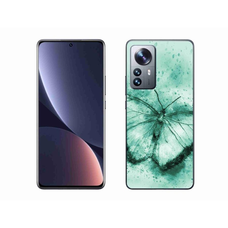 Gél tok mmCase a Xiaomi 12 Pro-hoz - zöld pillangó