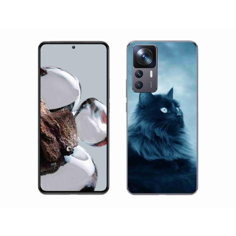 Gél tok mmCase a Xiaomi 12T-hez - fekete macska 1