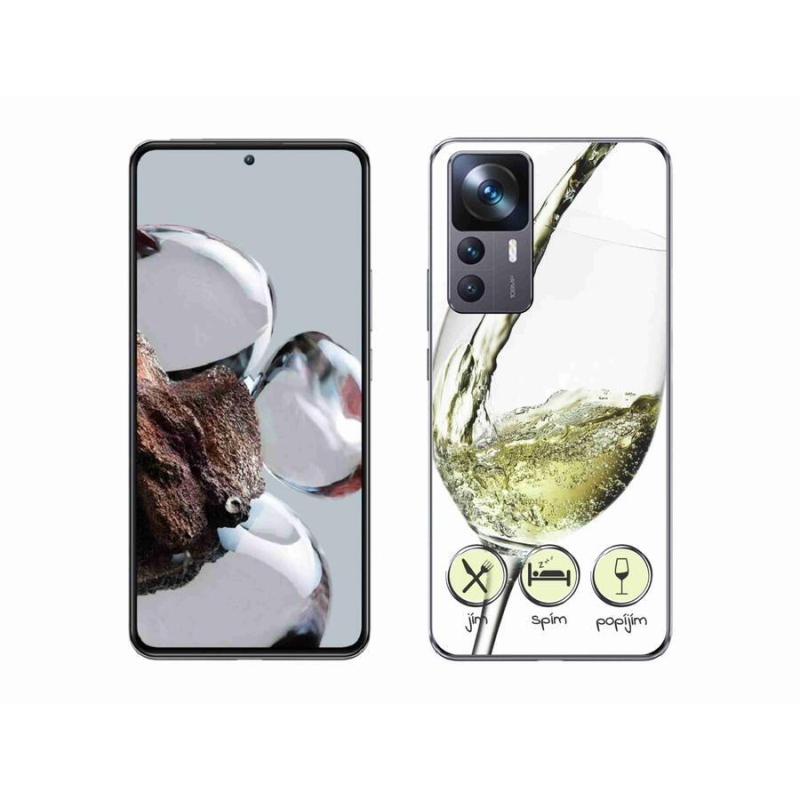 Gél tok mmCase a Xiaomi 12T-hez - borospohár fehér