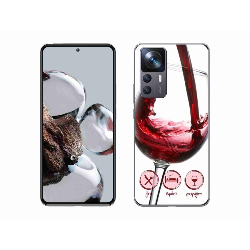 Gél tok mmCase a Xiaomi 12T-hez - borospohár piros