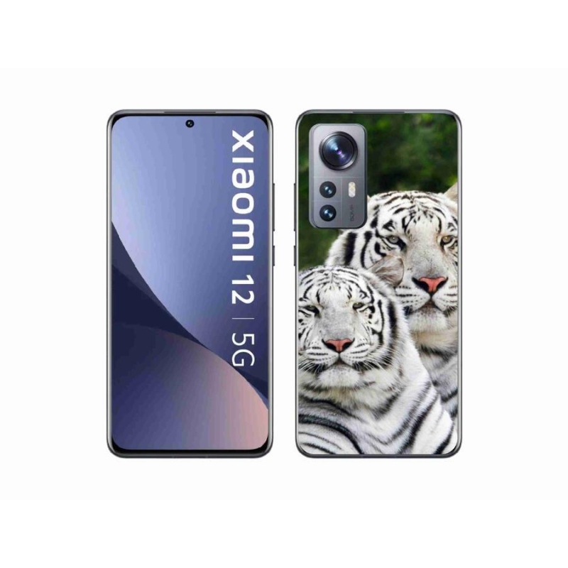 Gél tok mmCase a Xiaomi 12X-hez - fehér tigrisek
