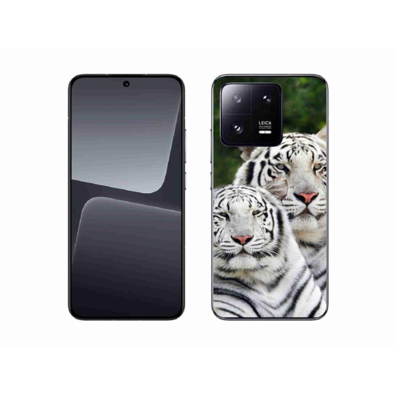 Gél tok mmCase a Xiaomi 13-hoz - fehér tigrisek