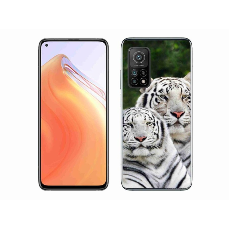 Gél tok mmCase a Xiaomi Mi 10T 5G-hez - fehér tigrisek