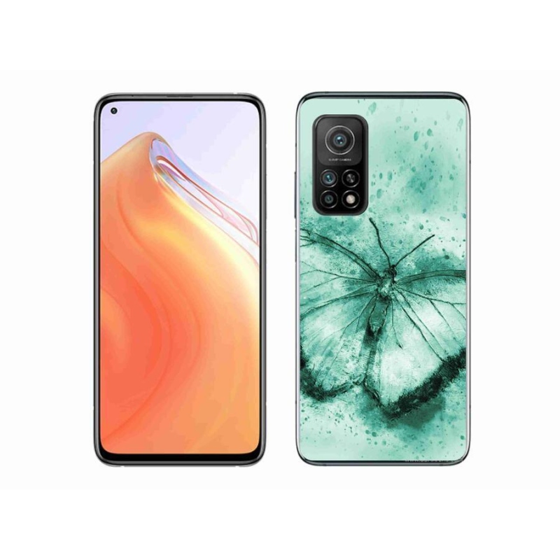 Gél tok mmCase a Xiaomi Mi 10T 5G számára - zöld pillangó