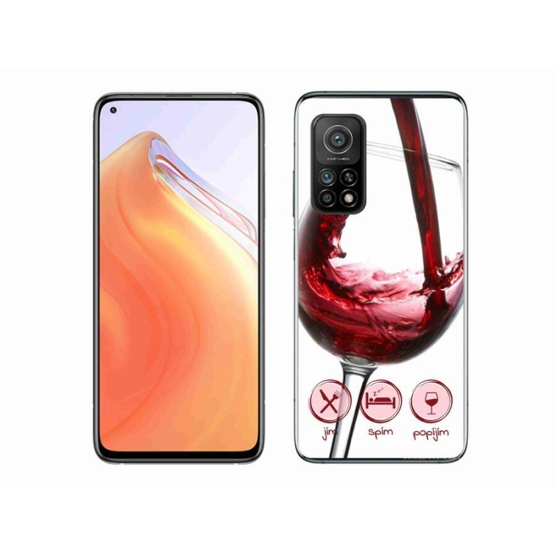 Gél tok mmCase a Xiaomi Mi 10T Pro 5G-hez - borospohár piros