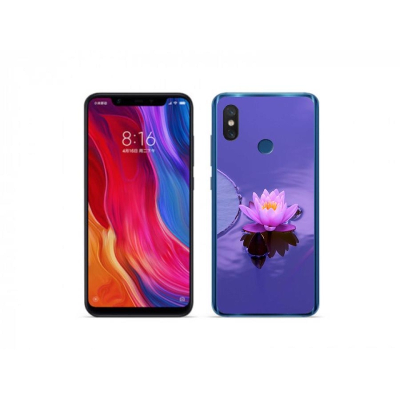 Gél tok mmCase a Xiaomi Mi 8-hoz - virág a felületen