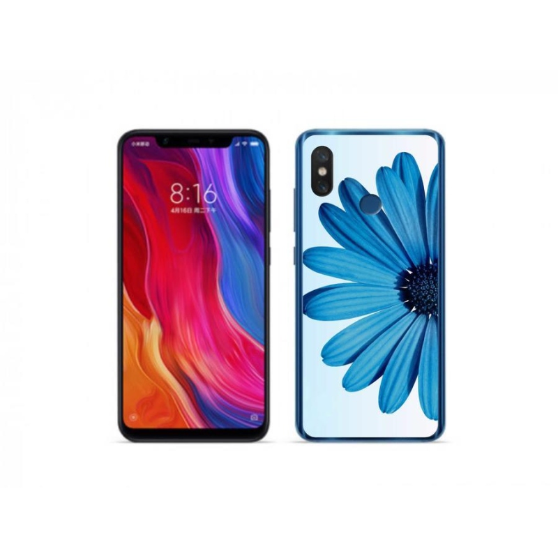 Gél tok mmCase a Xiaomi Mi 8 készülékhez - kék margaréta