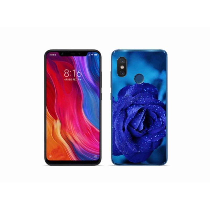 Gél tok mmCase a Xiaomi Mi 8-hoz - kék rózsa