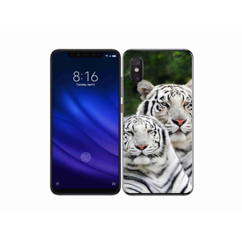 Gél tok mmCase a Xiaomi Mi 8 Pro készülékhez - fehér tigrisek