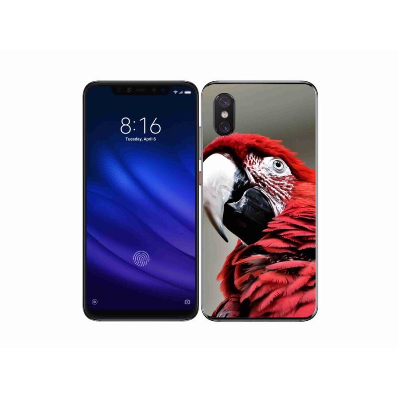 Gél tok mmCase a Xiaomi Mi 8 Pro készülékhez - papagáj ara piros