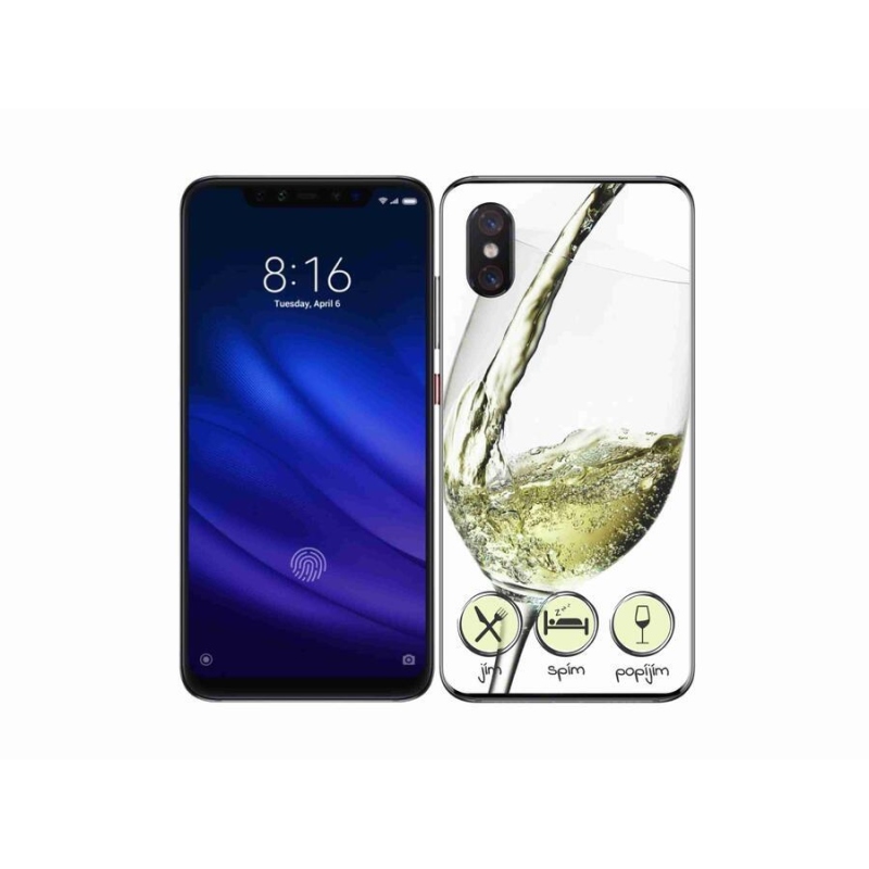 Gél tok mmCase a Xiaomi Mi 8 Pro-hoz - borospohár fehér