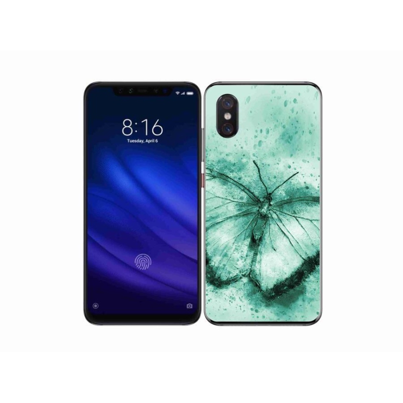 Gél tok mmCase a Xiaomi Mi 8 Pro-hoz - zöld pillangó