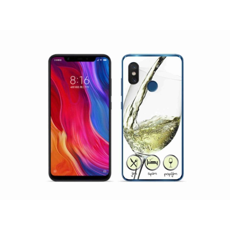 Gél tok mmCase a Xiaomi Mi 8-hoz - borospohár fehér
