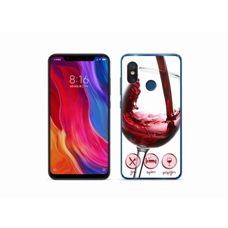 Gél tok mmCase a Xiaomi Mi 8-hoz - borospohár piros