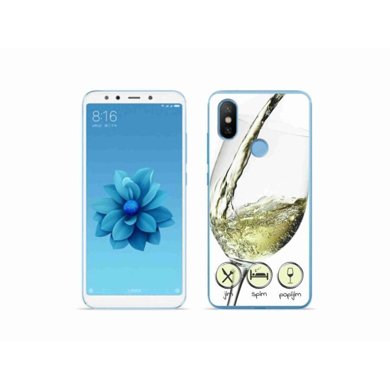 Gél tok mmCase a Xiaomi Mi A2-hez - borospohár fehér