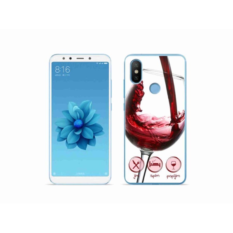 Gél tok mmCase a Xiaomi Mi A2-hez - borospohár piros