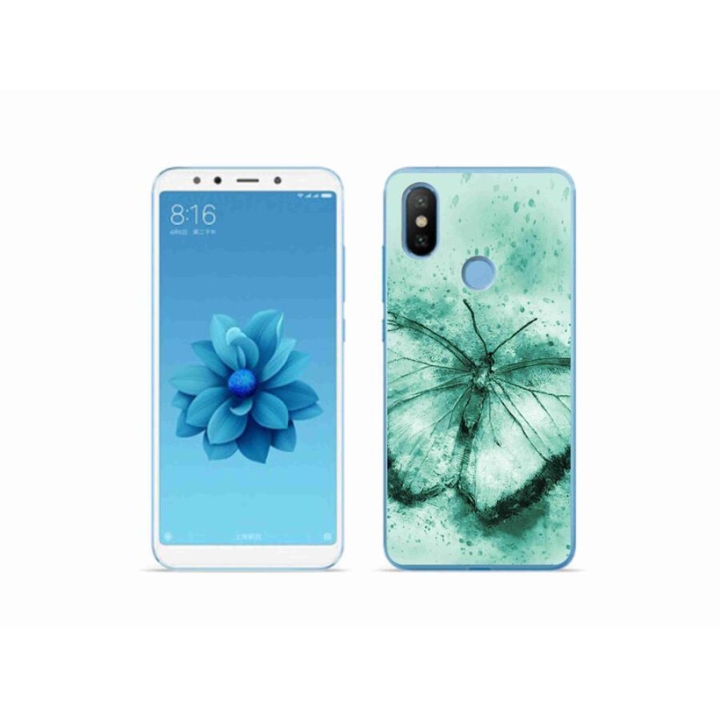 Gél tok mmCase a Xiaomi Mi A2 készülékhez - zöld pillangó