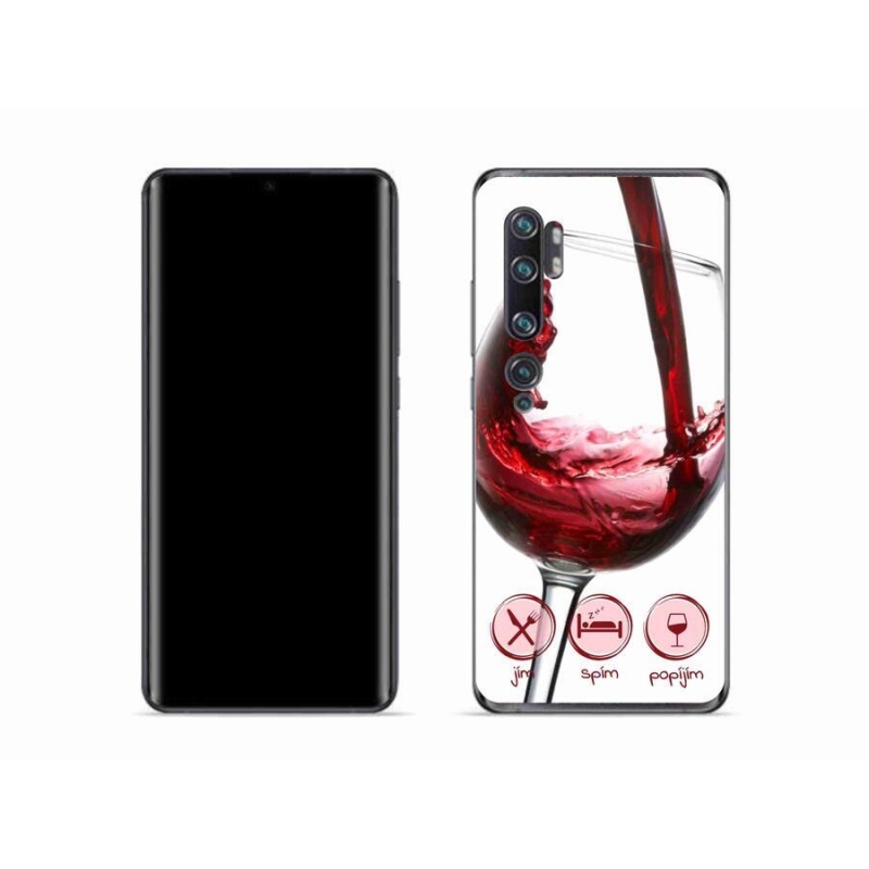 Gél tok mmCase a Xiaomi Mi Note 10 készülékhez - borospohár piros