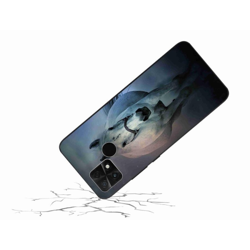 Gél tok mmCase a Xiaomi Poco C40-hez - futó fehér ló