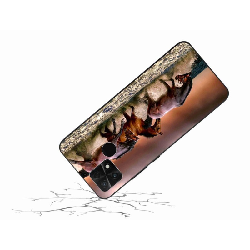 Gél tok mmCase a Xiaomi Poco C40 készülékhez - lovak 1