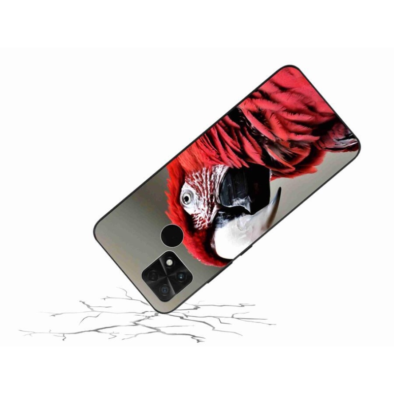Gél tok mmCase a Xiaomi Poco C40 készülékhez - papagáj ara piros