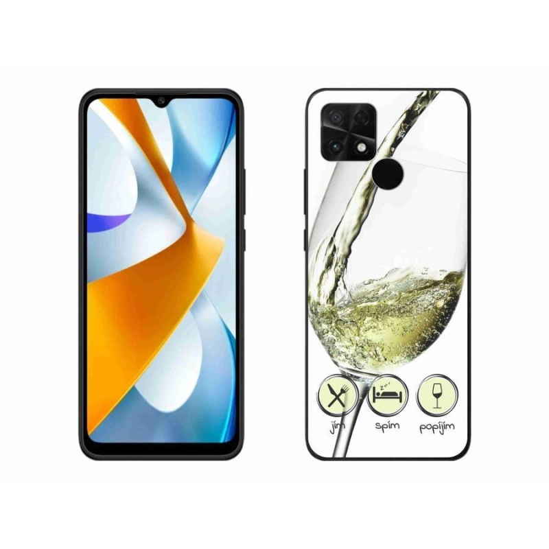 Gél tok mmCase mobiltelefonhoz Xiaomi Poco C40 - borospohár fehér