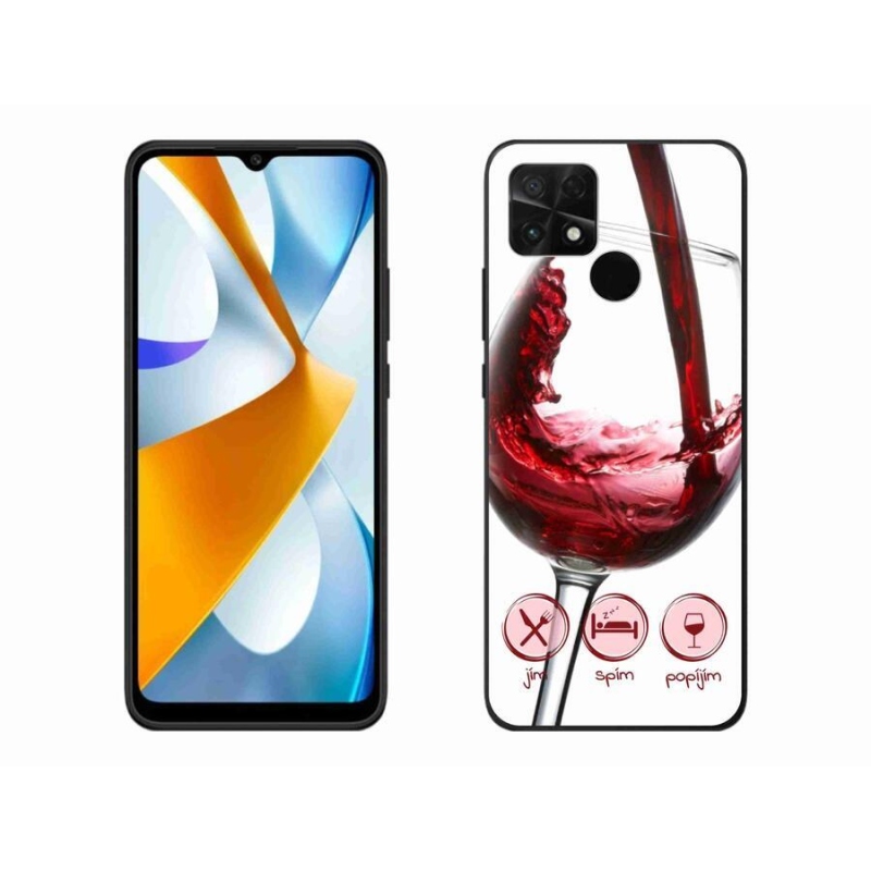 Gél tok mmCase mobiltelefonhoz Xiaomi Poco C40 - borospohár piros
