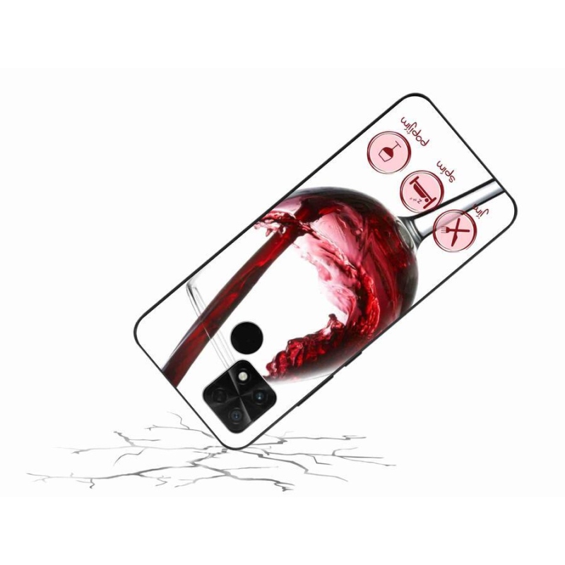 Gél tok mmCase mobiltelefonhoz Xiaomi Poco C40 - borospohár piros