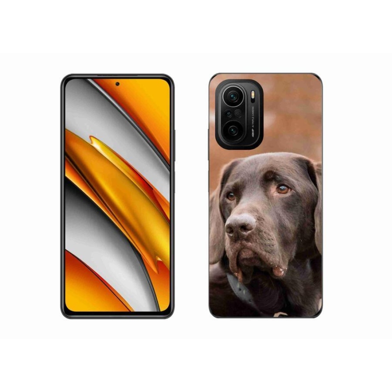 Gél tok mmCase a Xiaomi Poco F3 készülékhez - barna labrador