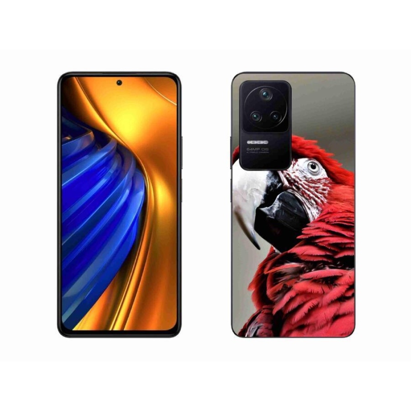 Gél tok mmCase a Xiaomi Poco F4 készülékhez - papagáj ara piros