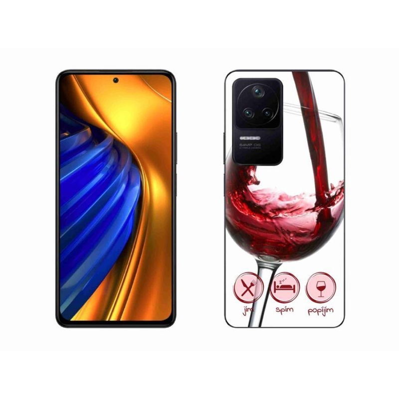 Gél tok mmCase a Xiaomi Poco F4-hez - borospohár piros