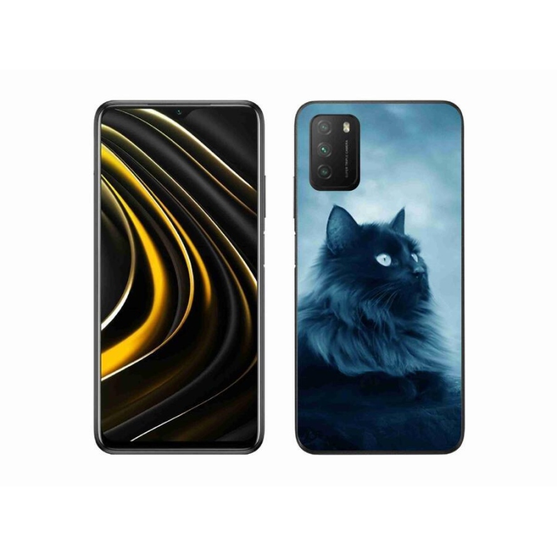 Zselés tok mmCase a Xiaomi Poco M3-hoz - fekete macska 1