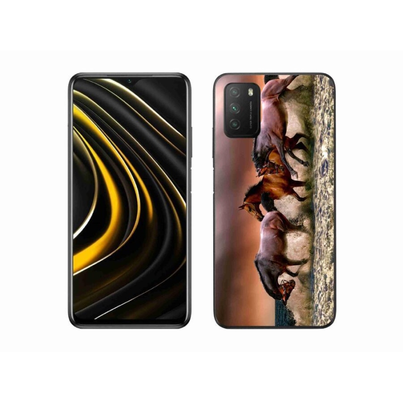 Gél tok mmCase a Xiaomi Poco M3 készülékhez - lovak 1
