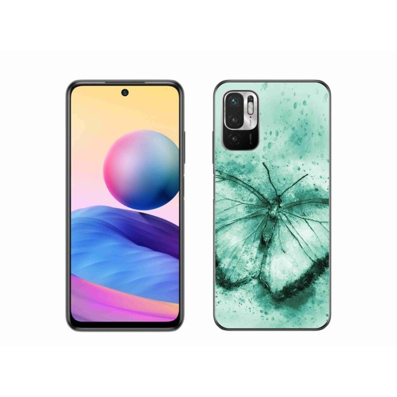 Gél tok mmCase a Xiaomi Poco M3 Pro/5G számára - zöld pillangó