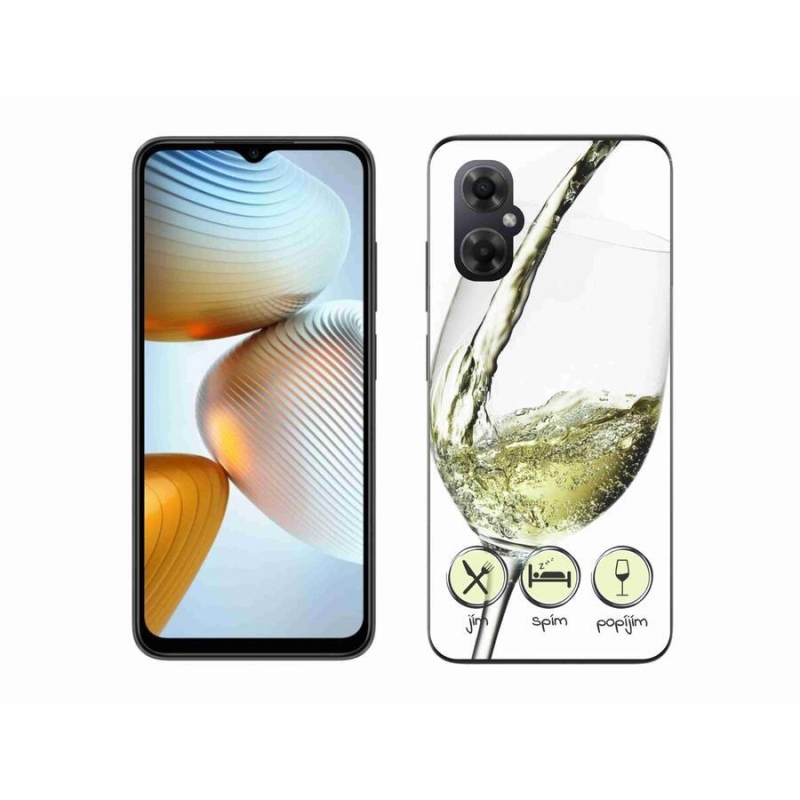 Gél tok mmCase a Xiaomi Poco M4 5G-hez - borospohár fehér