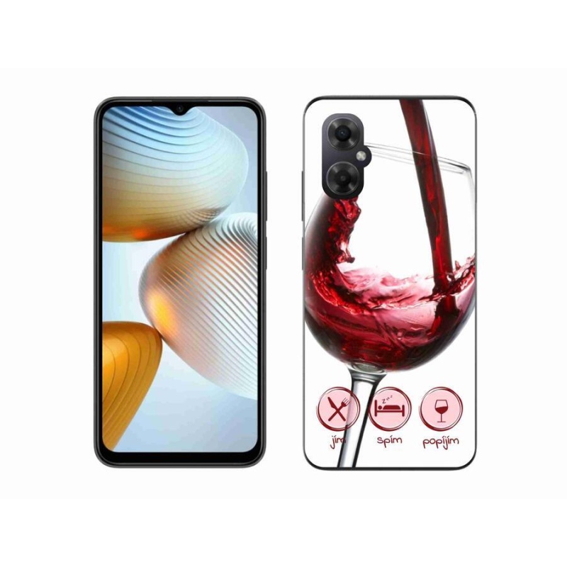 Gél tok mmCase a Xiaomi Poco M4 5G-hez - borospohár piros