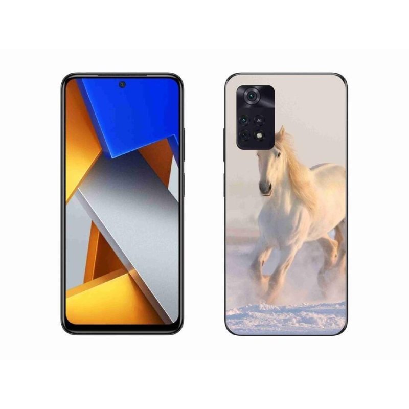 Gél tok mmCase a Xiaomi Poco M4 Pro 4G számára - ló a hóban