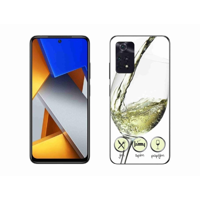 Gél tok mmCase a Xiaomi Poco M4 Pro 4G-hez - borospohár fehér