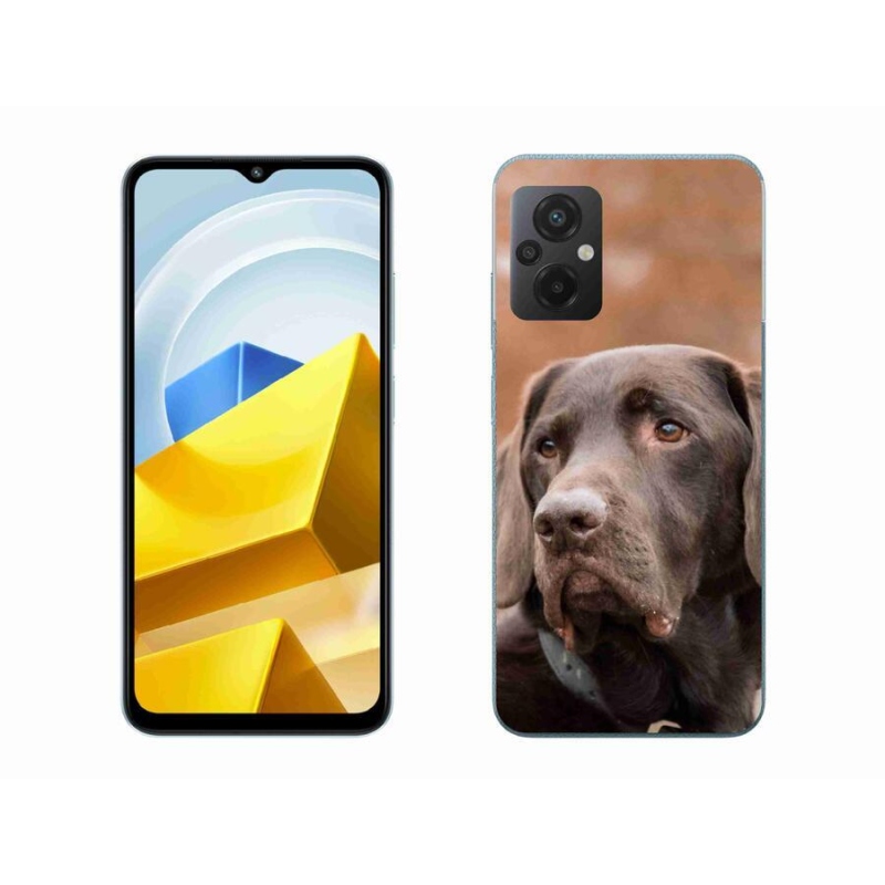 Gél tok mmCase a Xiaomi Poco M5 4G-hez - barna labrador
