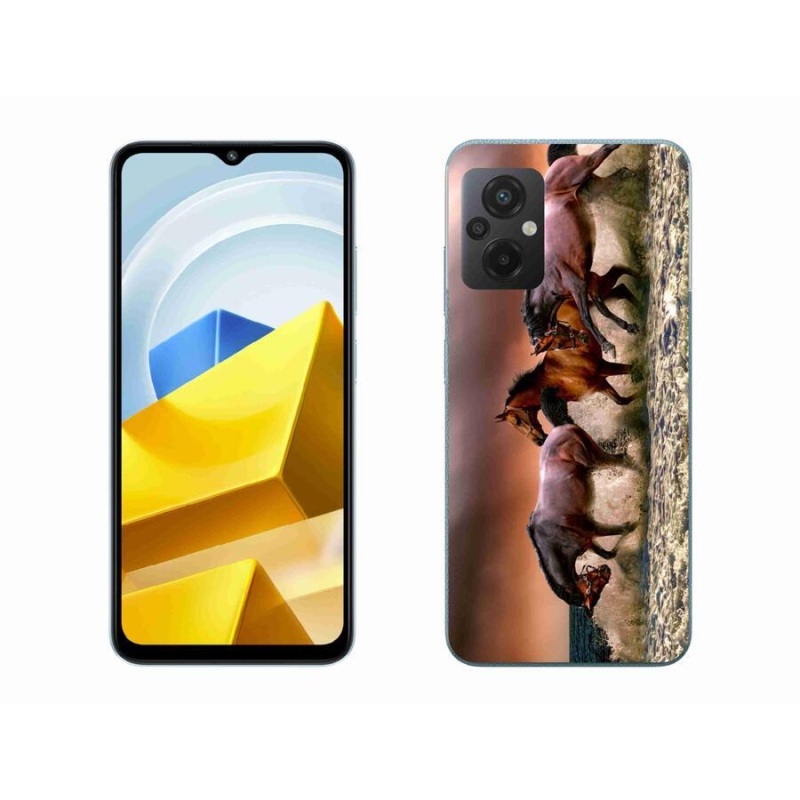 Gél tok mmCase a Xiaomi Poco M5 4G készülékhez - lovak 1