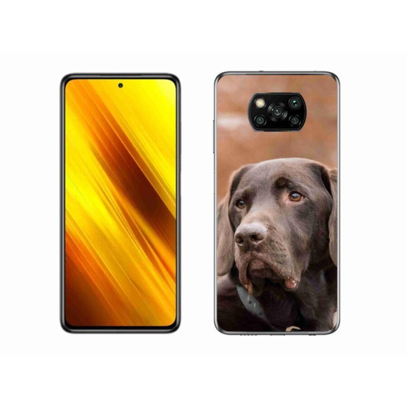 Gél tok mmCase a Xiaomi Poco X3 készülékhez - barna labrador