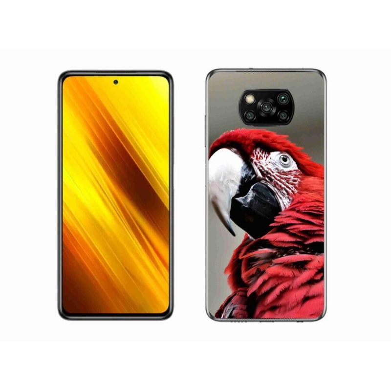 Gél tok mmCase a Xiaomi Poco X3 Pro készülékhez - papagáj ara piros