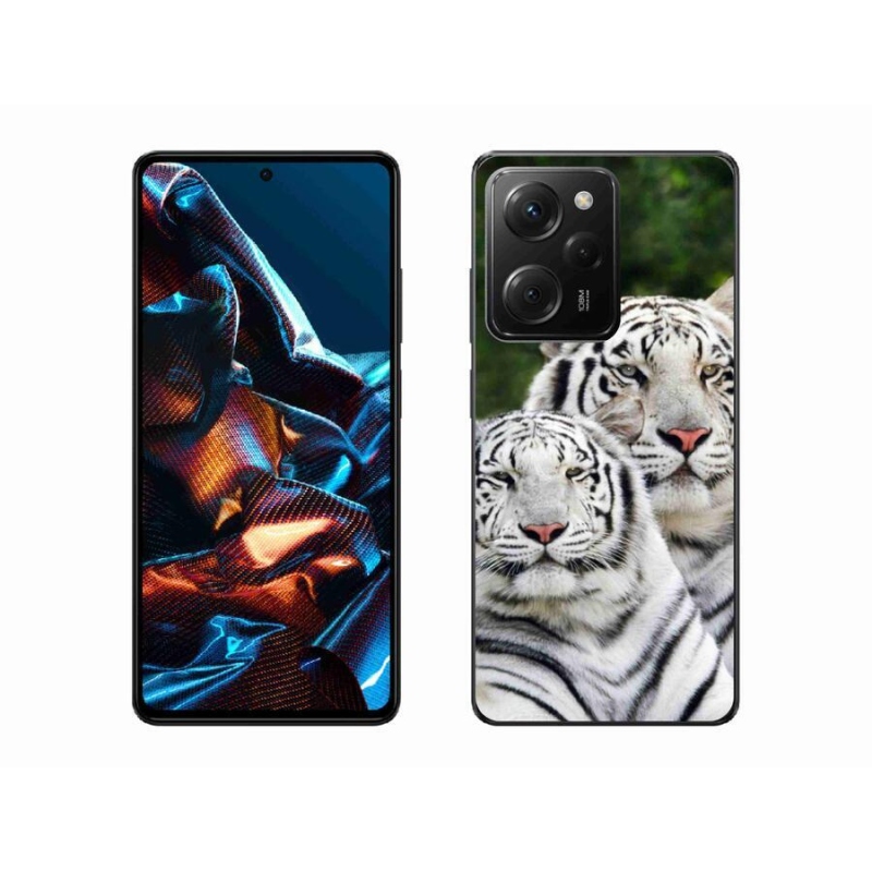Gél tok mmCase a Xiaomi Poco X5 Pro 5G-hez - fehér tigrisek