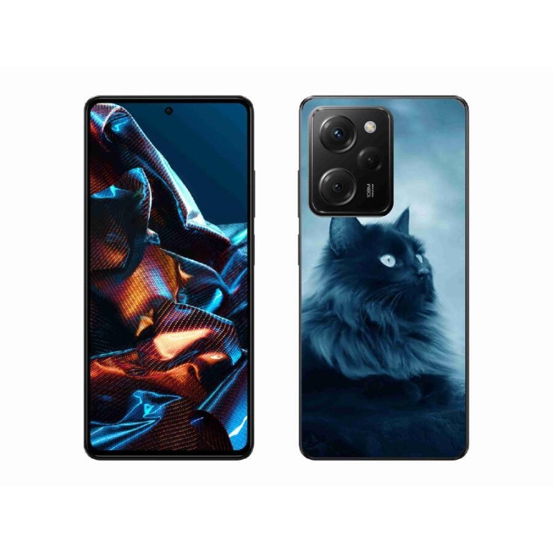 Gél tok mmCase a Xiaomi Poco X5 Pro 5G-hez - fekete macska 1