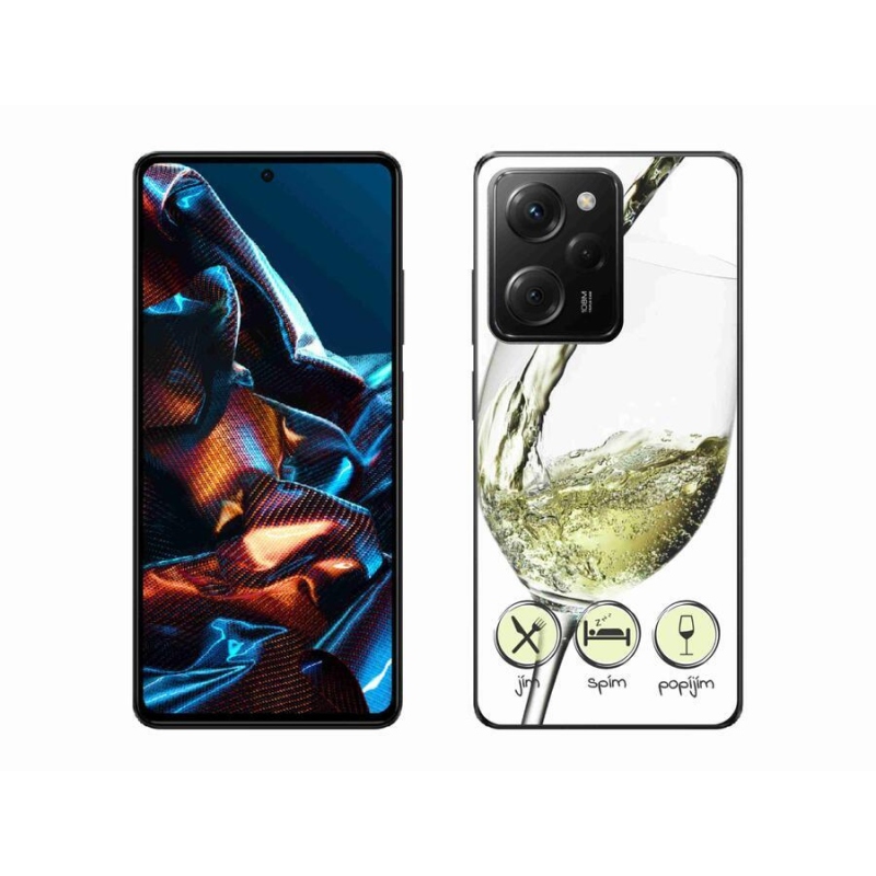 Gél tok mmCase a Xiaomi Poco X5 Pro 5G-hez - borospohár fehér