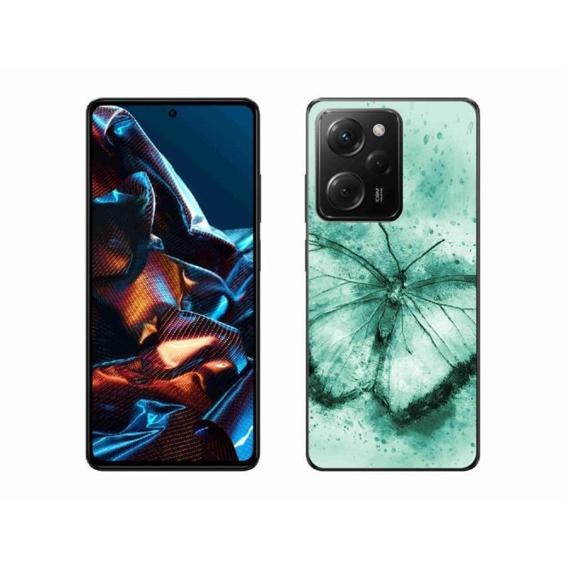Gél tok mmCase a Xiaomi Poco X5 Pro 5G-hez - zöld pillangó
