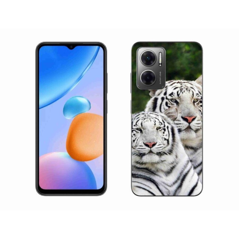 Gél tok mmCase a Xiaomi Redmi 10 5G-hez - fehér tigrisek