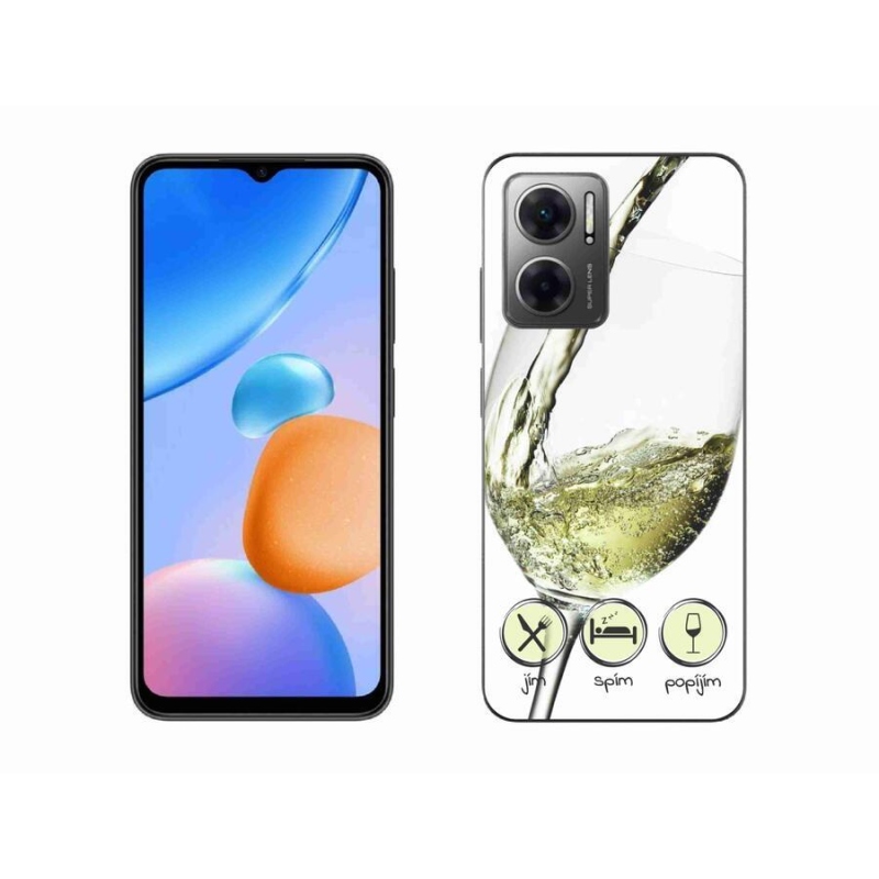 Gél tok mmCase a Xiaomi Redmi 10 5G-hez - borospohár fehér