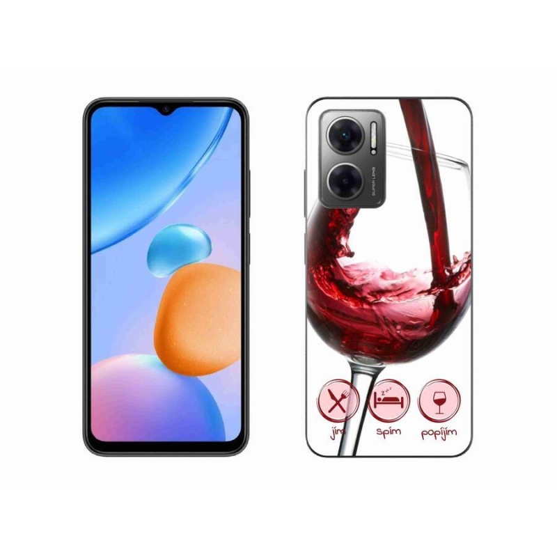 Gél tok mmCase a Xiaomi Redmi 10 5G-hez - borospohár piros